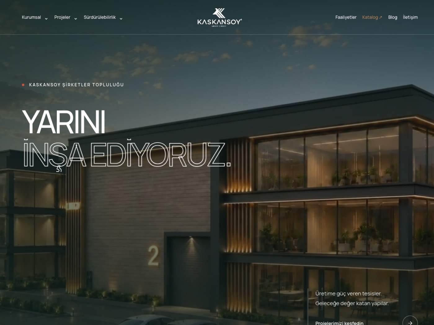 Kaskansoy web sitesi açılış ekranı